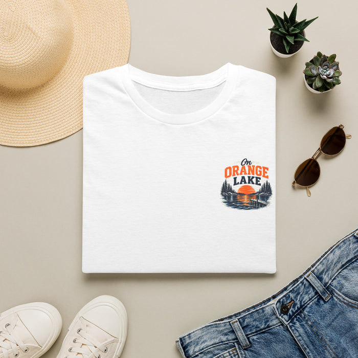 On Orange Lake T-Shirt — Sunset Lake Graphic Tee