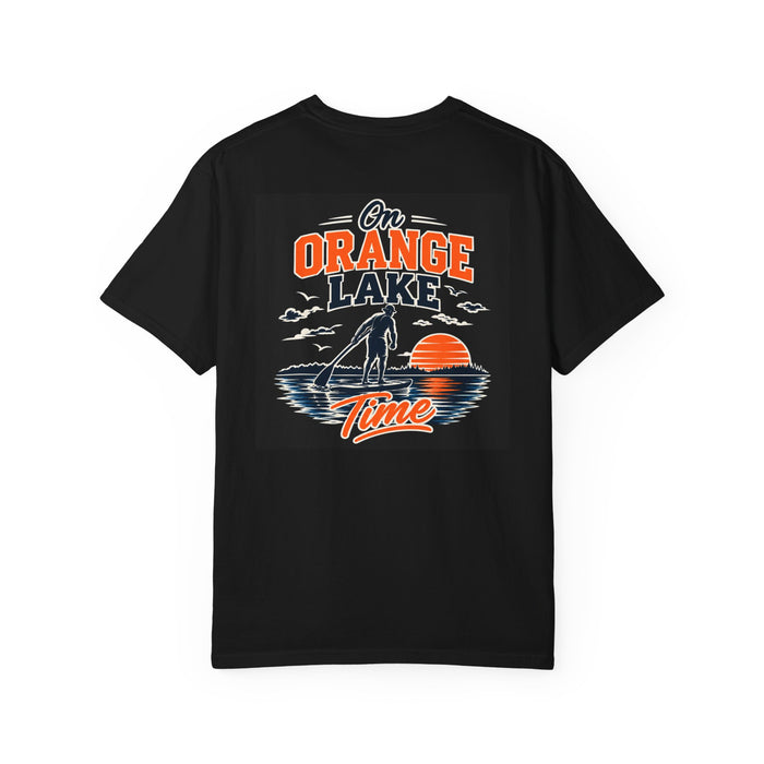 On Orange Lake Time T-Shirt — Fishing Sunset Graphic Tee