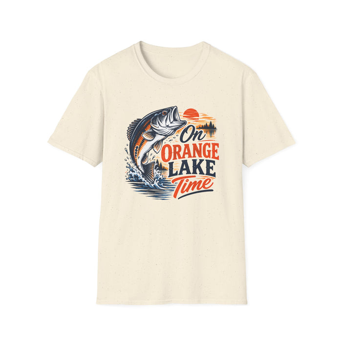 Fishing T-Shirt — "On Orange Lake Time" Bass Graphic Tee