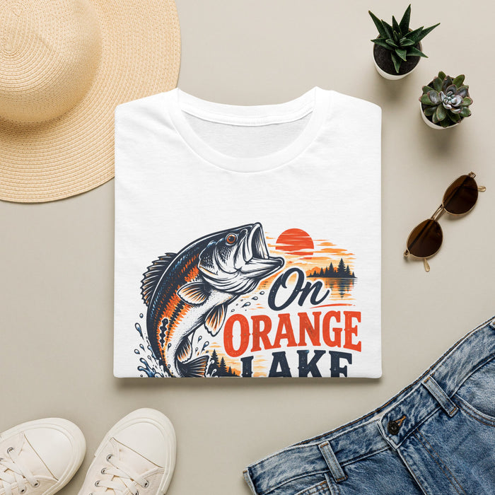 Fishing T-Shirt — "On Orange Lake Time" Bass Graphic Tee