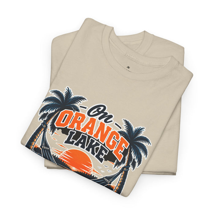 On Orange Lake Sunset T-Shirt — Tropical Palm Beach Vacation Tee