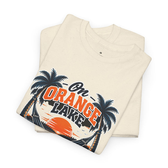 On Orange Lake Sunset T-Shirt — Tropical Palm Beach Vacation Tee