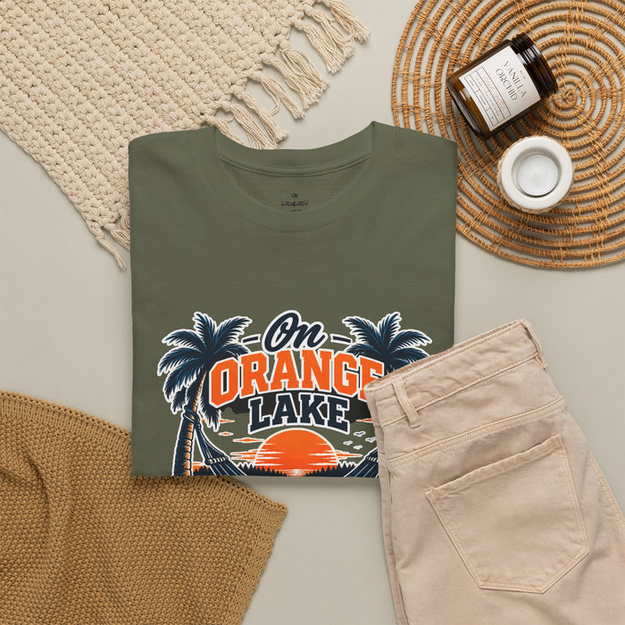 On Orange Lake Sunset T-Shirt — Tropical Palm Beach Vacation Tee