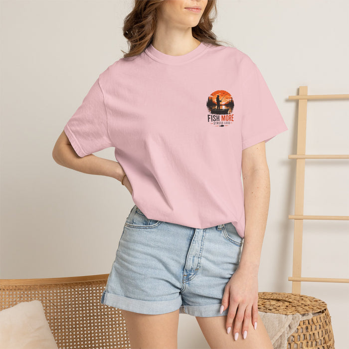 Fish More Stress Less Shirt – Sunset Fishing Tee