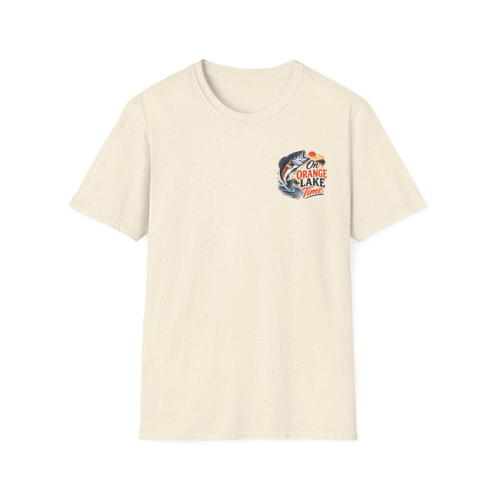 Lake Fishing T-Shirt — "On Orange Lake Time" Graphic Tee