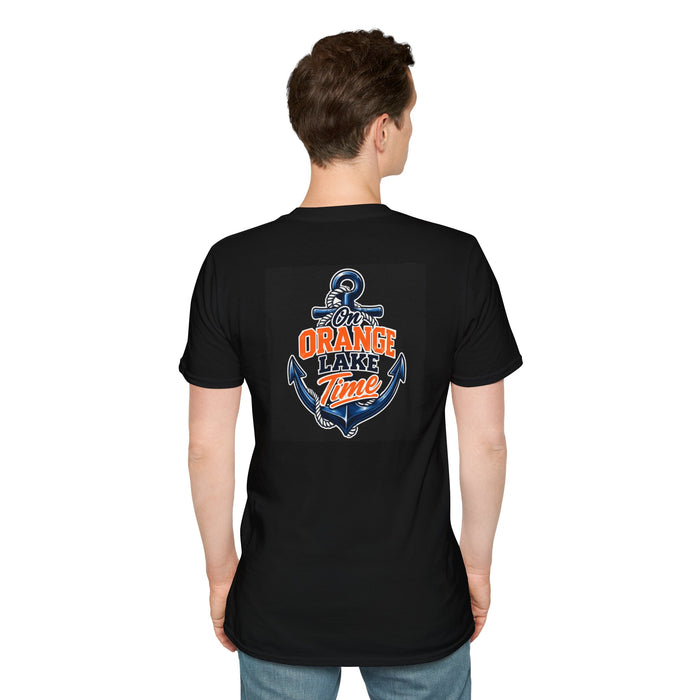Anchor Logo T-Shirt — 'Orange Lake' Nautical Pocket Tee