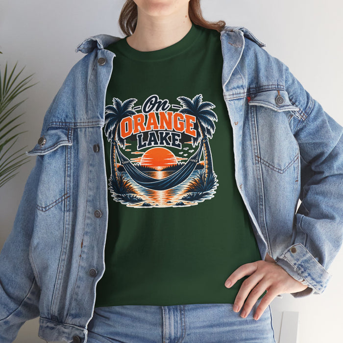 On Orange Lake Sunset T-Shirt — Tropical Palm Beach Vacation Tee