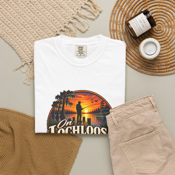 On Lochloosa Time T-Shirt - Vintage Fishing Sunset Tee