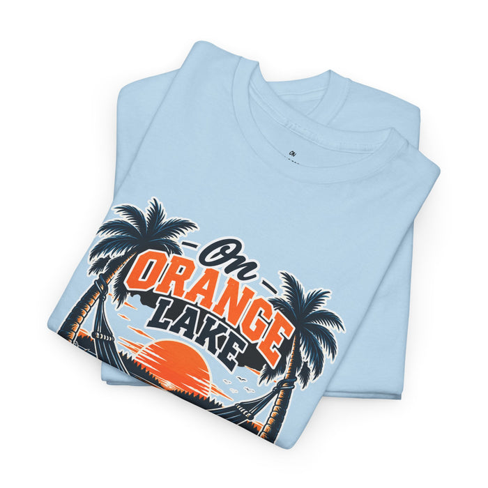 On Orange Lake Sunset T-Shirt — Tropical Palm Beach Vacation Tee