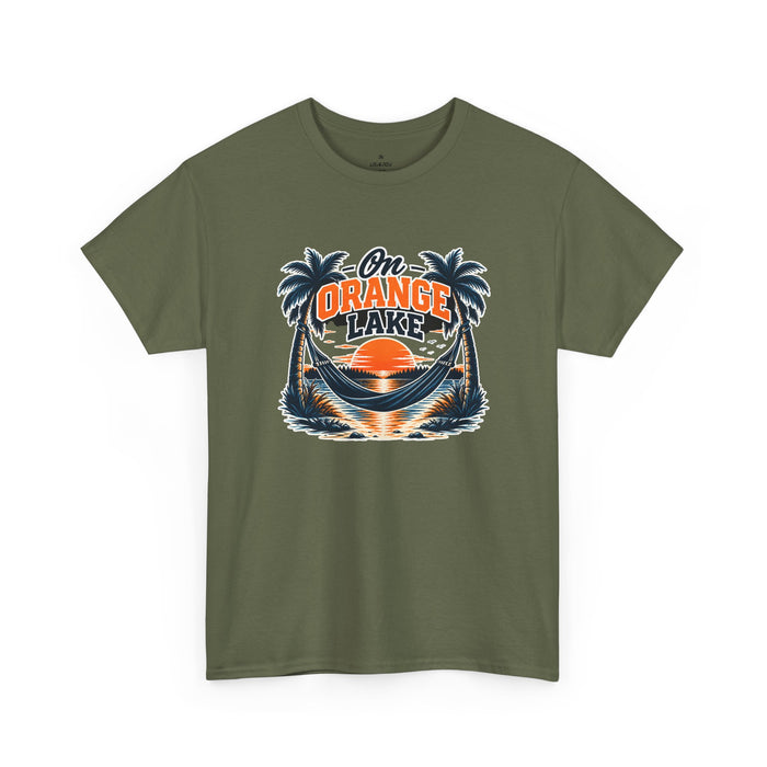 On Orange Lake Sunset T-Shirt — Tropical Palm Beach Vacation Tee