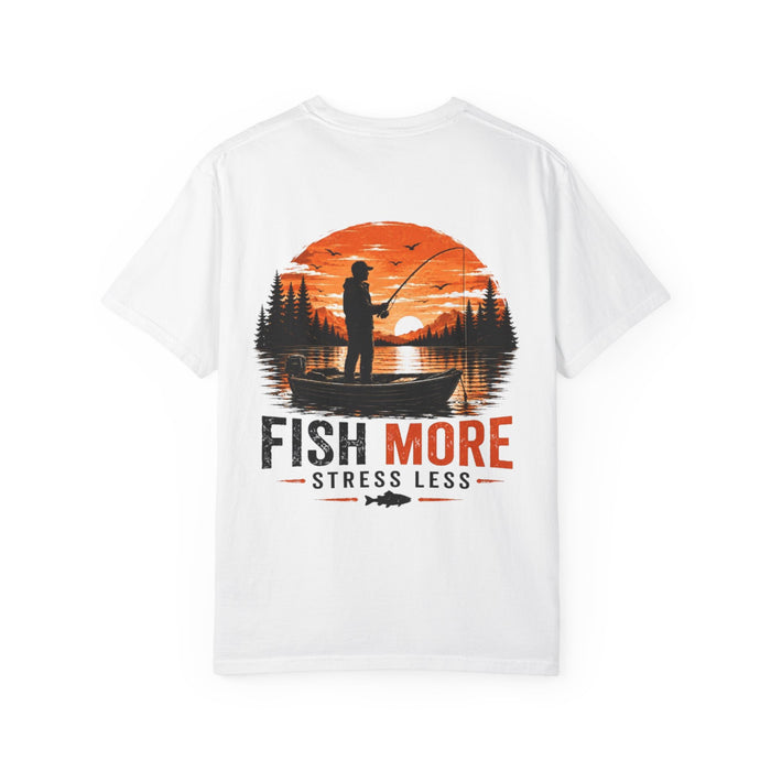 Fish More Stress Less Shirt – Sunset Fishing Tee