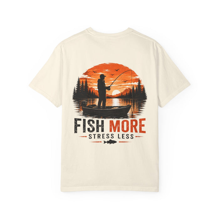 Fish More Stress Less Shirt – Sunset Fishing Tee