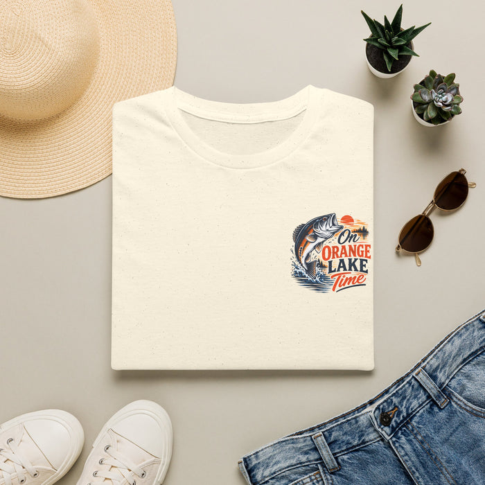 Lake Fishing T-Shirt — "On Orange Lake Time" Graphic Tee