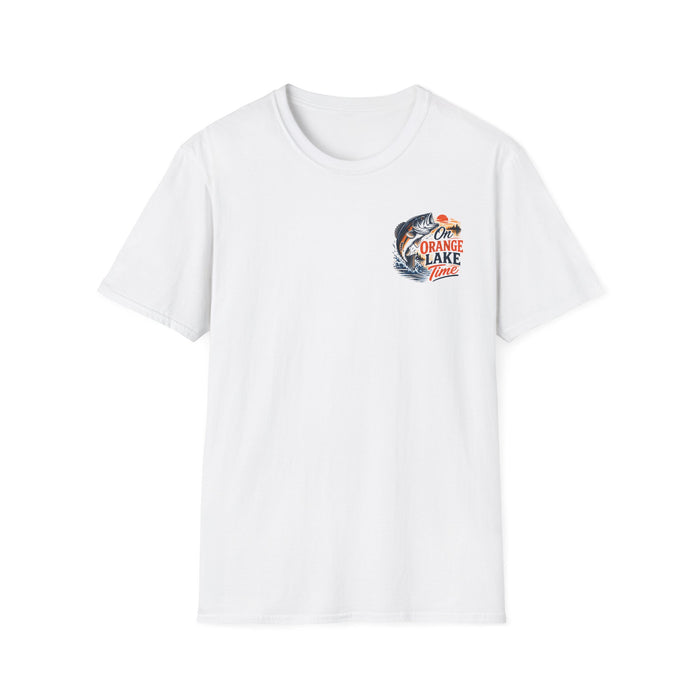 Lake Fishing T-Shirt — "On Orange Lake Time" Graphic Tee