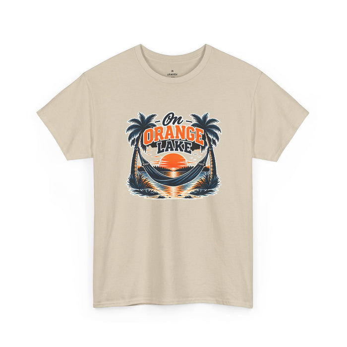 On Orange Lake Sunset T-Shirt — Tropical Palm Beach Vacation Tee