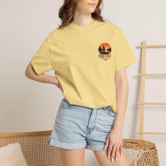 Fish More Stress Less Shirt – Sunset Fishing Tee