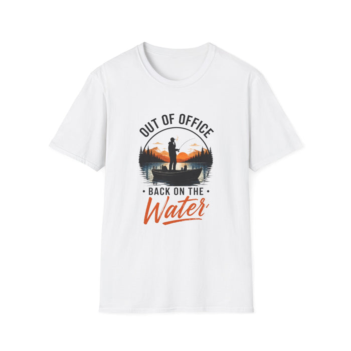 fishing t-shirt out of office — “Out of Office, Back on the Water”